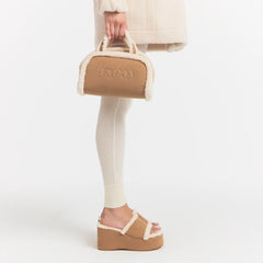 FAUX SHEARLING MINI DUFFLE | CLAY SHERPA
