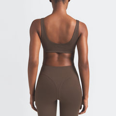 NikeSKIMS MATTE SCOOP NECK BRA | DARK SEPIA