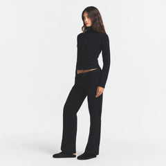 TEXTURED KNIT SHERPA PANT | ONYX