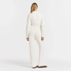 TEXTURED KNIT SHERPA PANT | IVORY