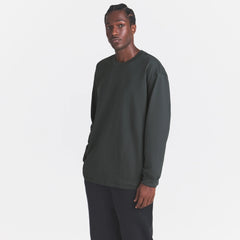 HEAVYWEIGHT COTTON MENS RELAXED LONG SLEEVE T-SHIRT | DEEP SEA