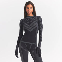 SKIMS FIRST LAYERS HALF ZIP LONG SLEEVE | OBSIDIAN WINTER FAIRISLE