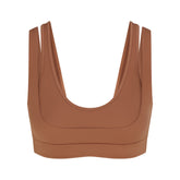 NikeSKIMS MATTE DOUBLE STRAP SCOOP BRA | CAROB BROWN