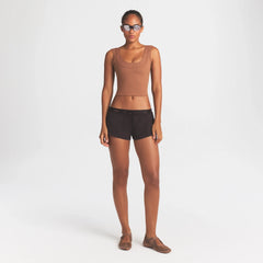 NikeSKIMS MATTE DOUBLE STRAP SCOOP TANK | CAROB BROWN