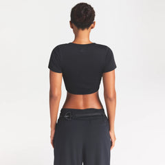 NikeSKIMS PERFORMANCE COTTON BLEND CROP TWIST TANK | OBSIDIAN