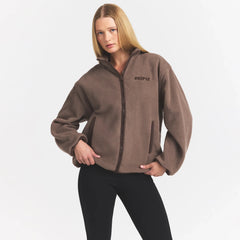 OUTDOOR FLEECE MOCK NECK ZIP UP JACKET | AMETHYST