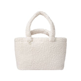 FAUX SHEARLING LARGE TOTE | IVORY
