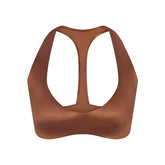 NikeSKIMS SATIN SHINE PLUNGE T-BACK BRA | CAROB BROWN