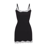 FITS EVERYBODY LACE SLIP DRESS | OBSIDIAN CONTRAST