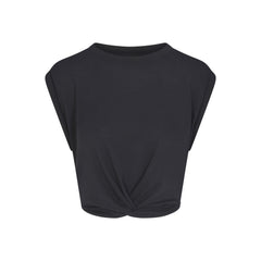 NikeSKIMS PERFORMANCE COTTON BLEND CROP TWIST TANK | OBSIDIAN