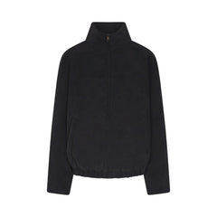 FAUX SUEDE HALF ZIP JACKET | ONYX