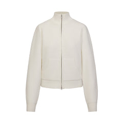 TEXTURED KNIT SHERPA ZIP UP | IVORY