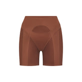 NikeSKIMS SATIN SHINE PANELED 5” BIKER SHORT | CAROB BROWN