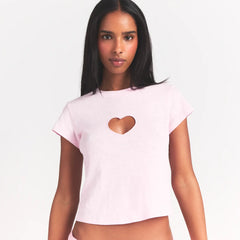 WORN IN JERSEY BABY HEART T-SHIRT | BABY PINK