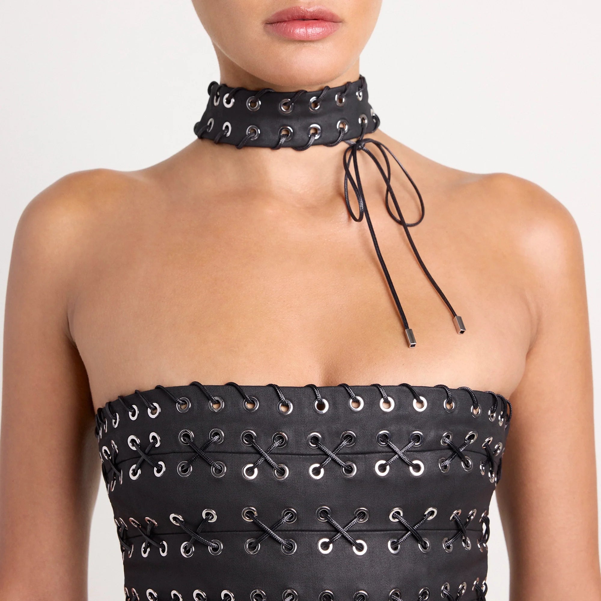 LUDOVIC DE SAINT SERNIN X SKIMS WAXED COTTON CHOKER | ONYX
