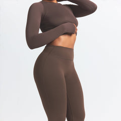 NikeSKIMS MATTE SLIM FLARE LEGGING | DARK SEPIA