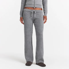 TEXTURED KNIT SHERPA PANT | DARK HEATHER GREY