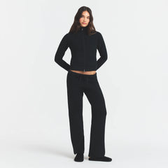 TEXTURED KNIT SHERPA PANT | ONYX