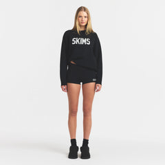 SWEATER KNIT LOGO SHORT | ONYX EGRET