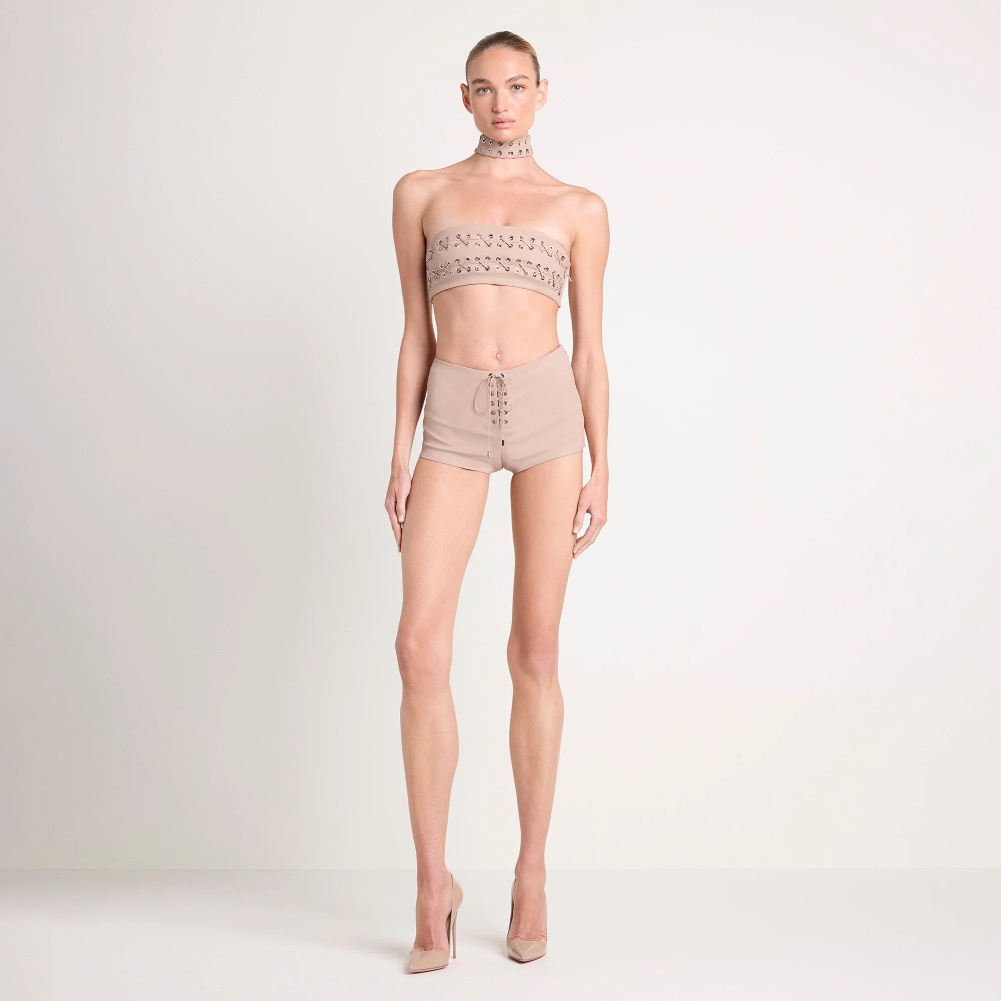 LUDOVIC DE SAINT SERNIN X SKIMS WAXED COTTON MICRO SHORT | CLAY