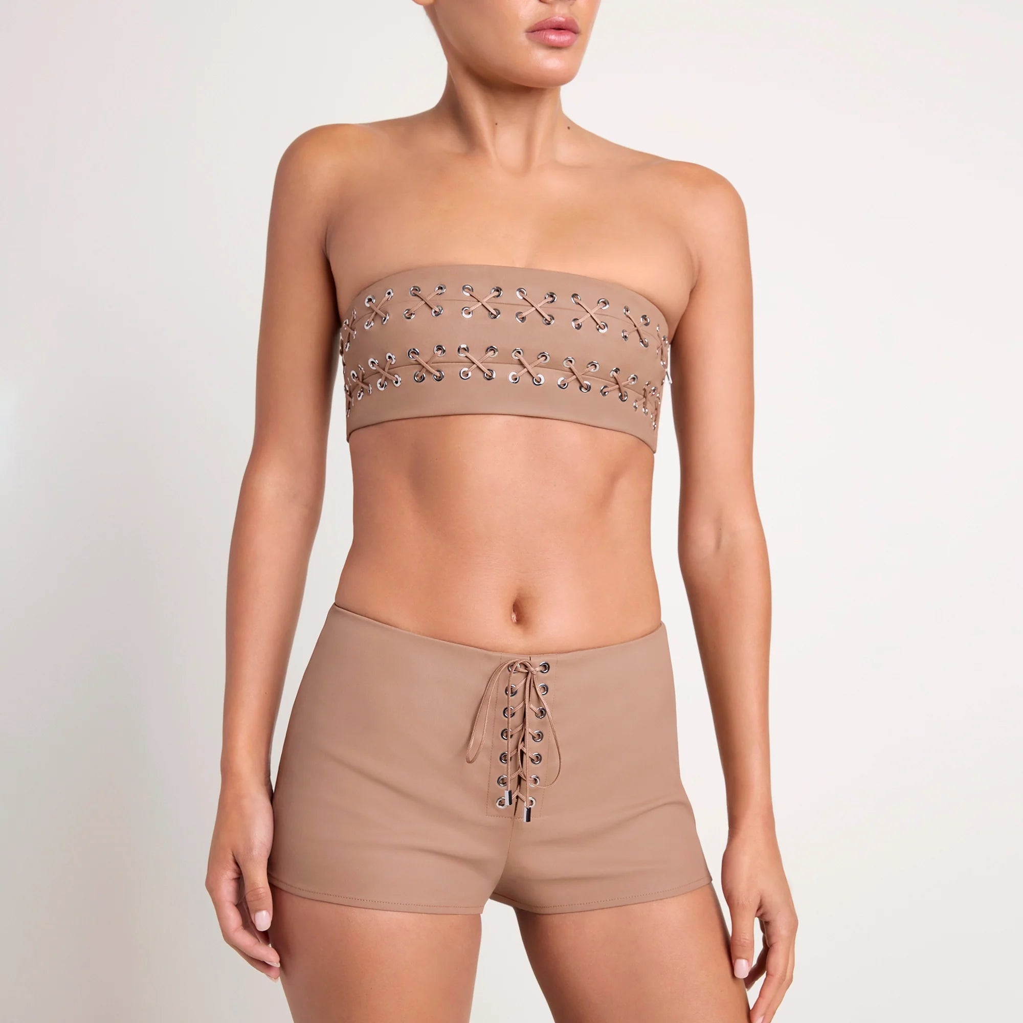 LUDOVIC DE SAINT SERNIN X SKIMS WAXED COTTON MICRO SHORT | SIENNA