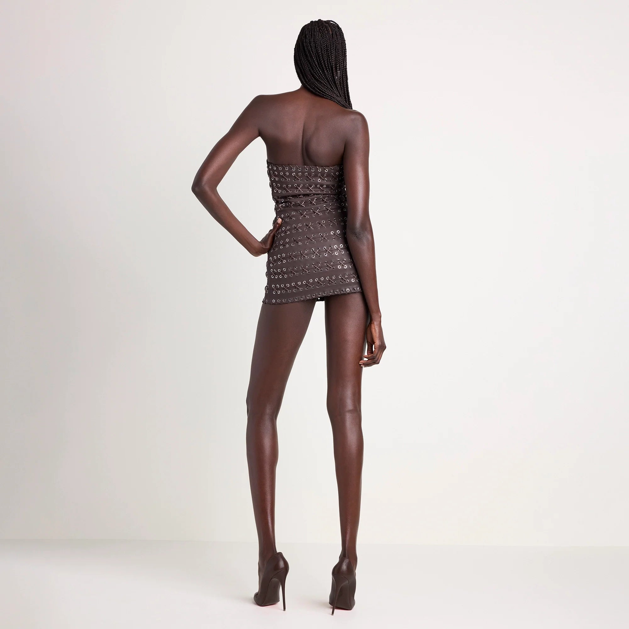 LUDOVIC DE SAINT SERNIN X SKIMS WAXED COTTON MINI DRESS | COCOA