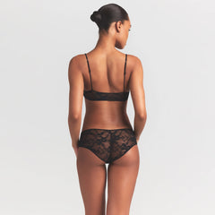 STRETCH LACE LOW RISE HIPSTER | SOOT
