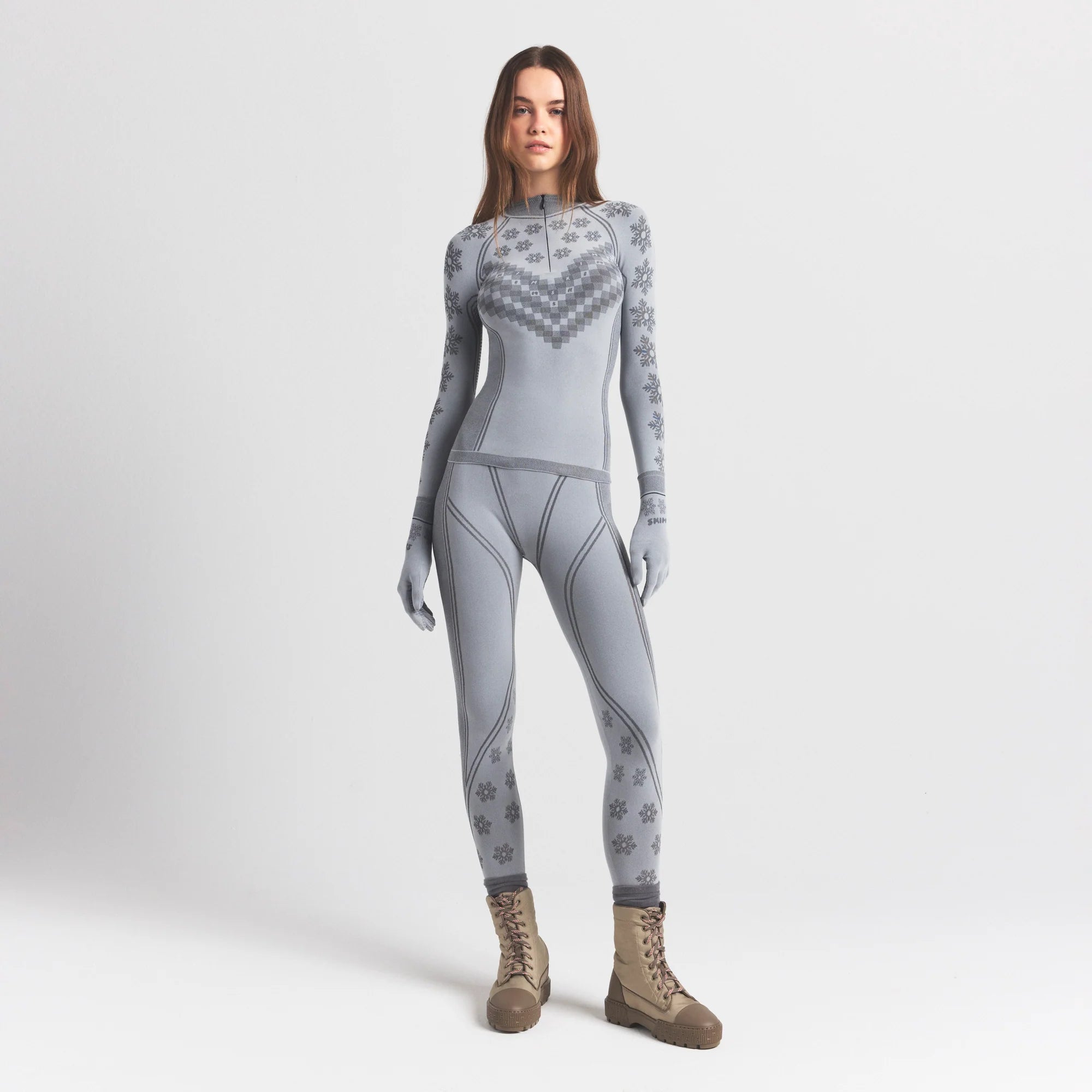 SKIMS FIRST LAYERS HALF ZIP LONG SLEEVE | MIRROR WINTER FAIRISLE