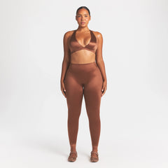 NikeSKIMS SATIN SHINE RACERBACK BRA | CAROB BROWN