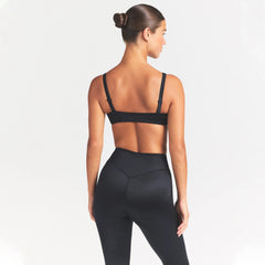 NikeSKIMS SATIN SHINE PANELED PICOT BRA | OBSIDIAN