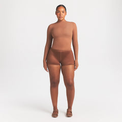 NikeSKIMS WEIGHTLESS LAYERS MOCK NECK LONG SLEEVE TOP | CAROB BROWN