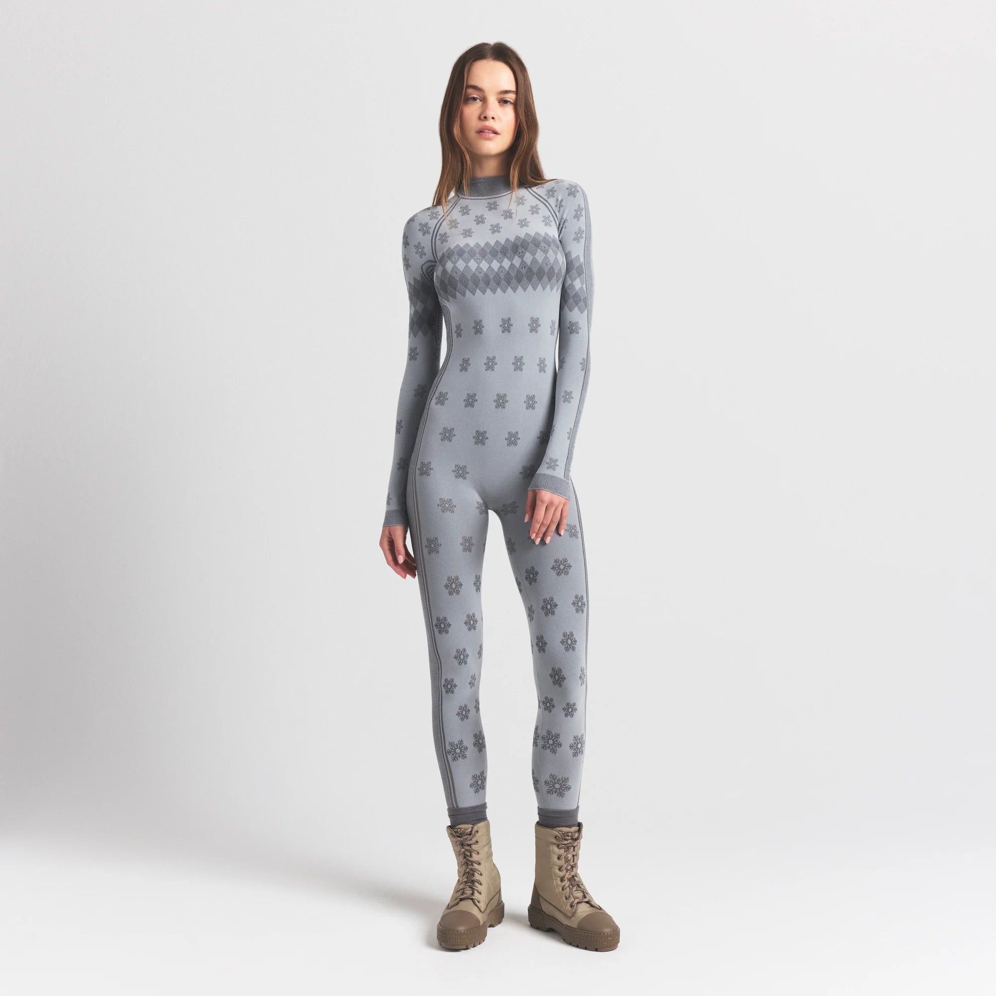 SKIMS FIRST LAYERS TURTLENECK CATSUIT | MIRROR WINTER FAIRISLE