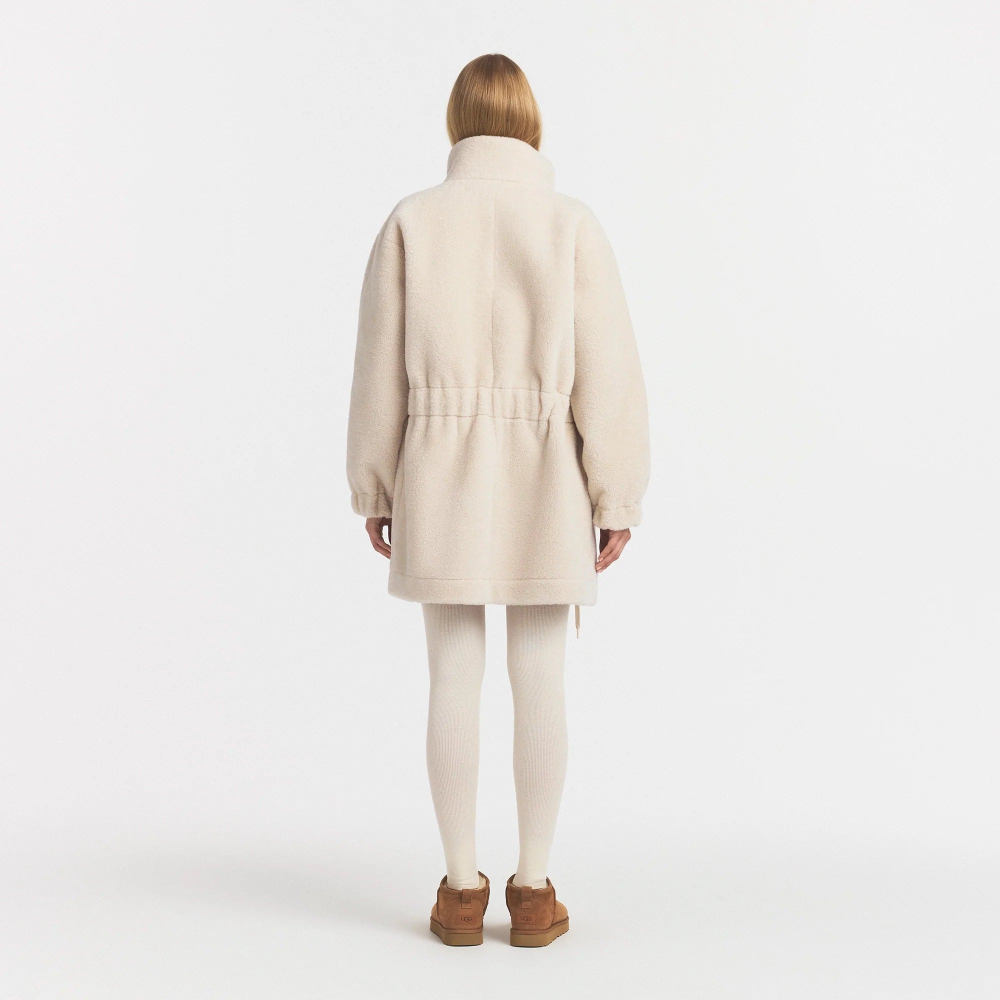 FAUX SHEARLING ZIP UP JACKET | BUFF