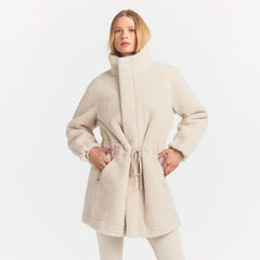 FAUX SHEARLING ZIP UP JACKET | BUFF