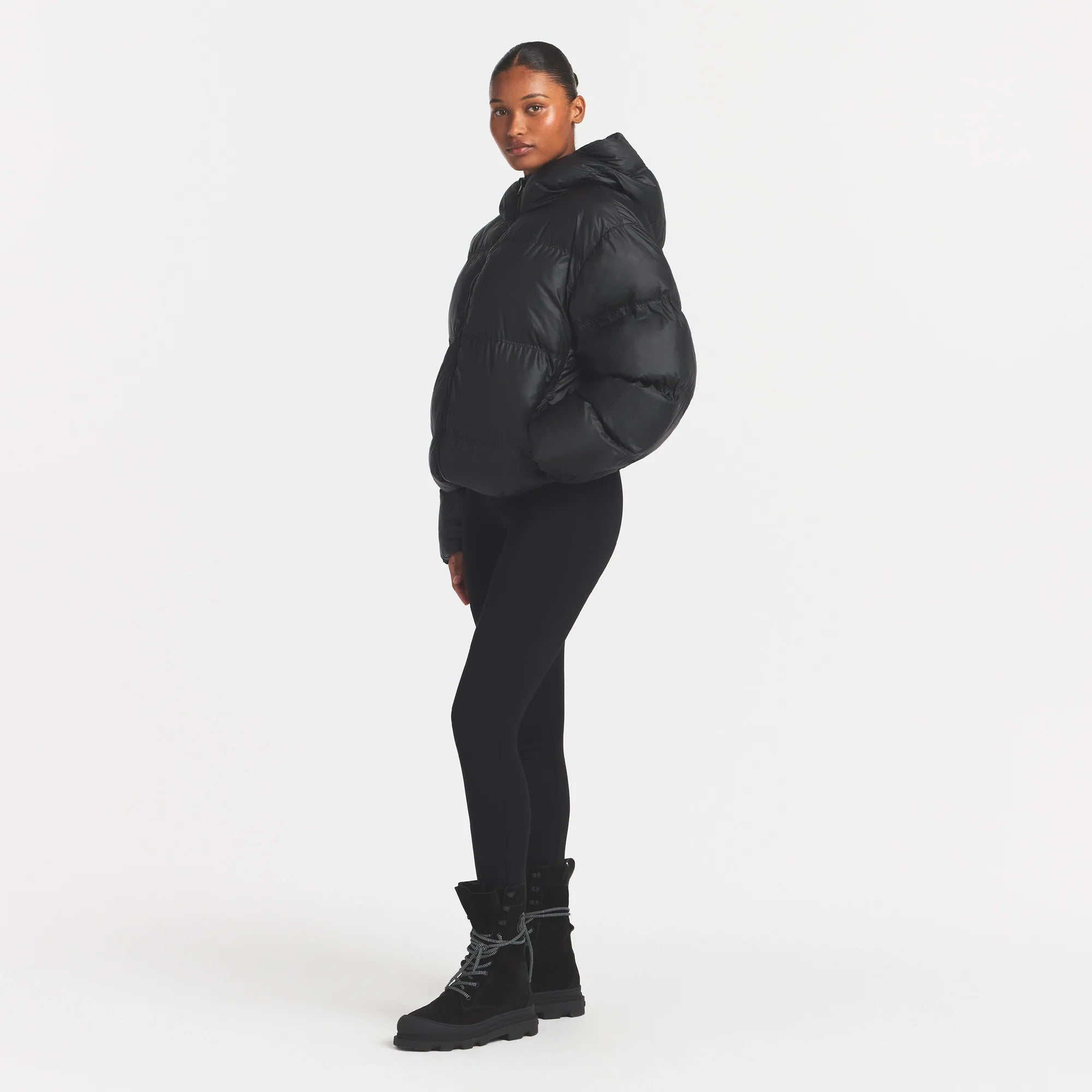 SKIMS PUFFERS HOODED JACKET | ONYX