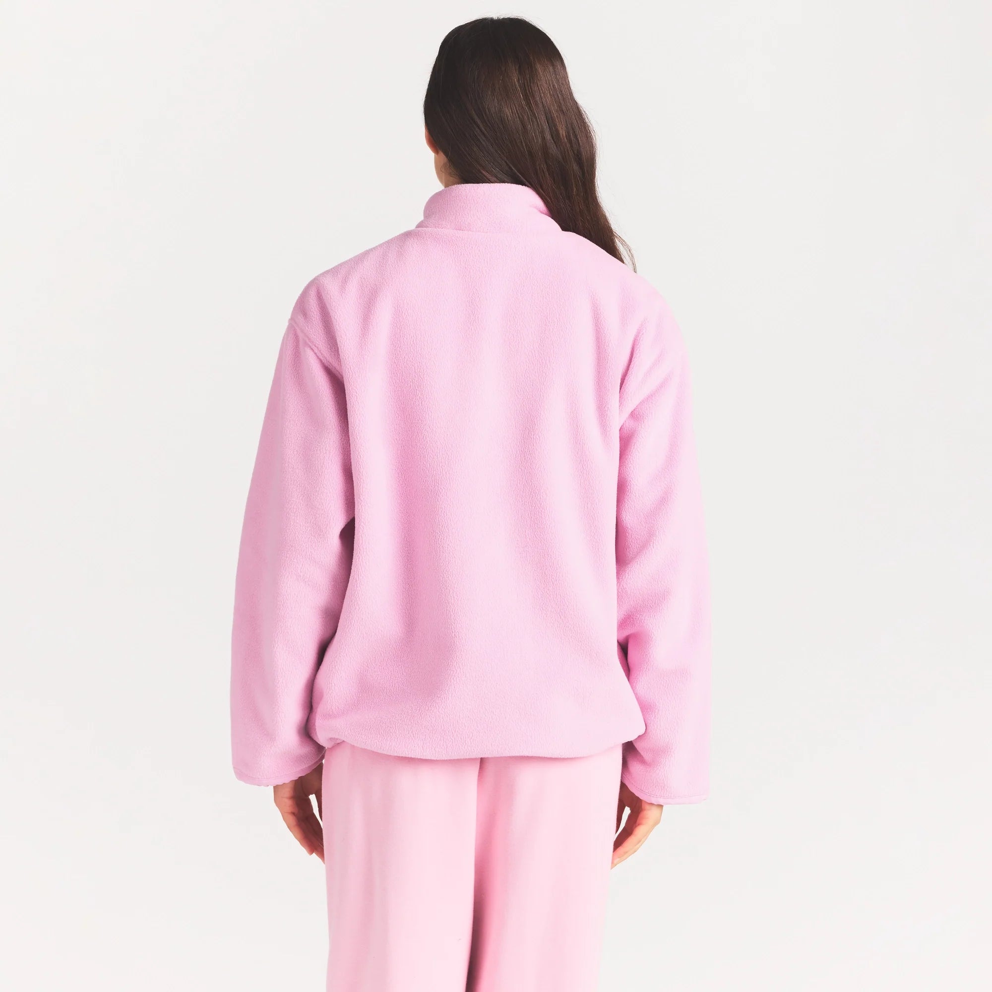 OUTDOOR FLEECE MOCK NECK ZIP UP JACKET | BUBBLE GUM