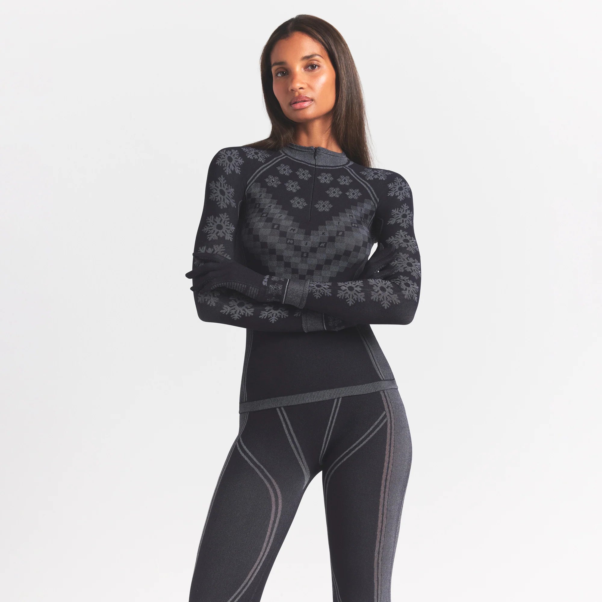 SKIMS FIRST LAYERS LEGGING | OBSIDIAN WINTER FAIRISLE