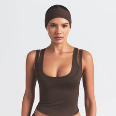 NikeSKIMS FURY ELEVATE HEADBAND | DARK SEPIA