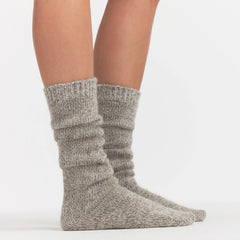 TWEED KNIT SLOUCH SOCK | LATTE