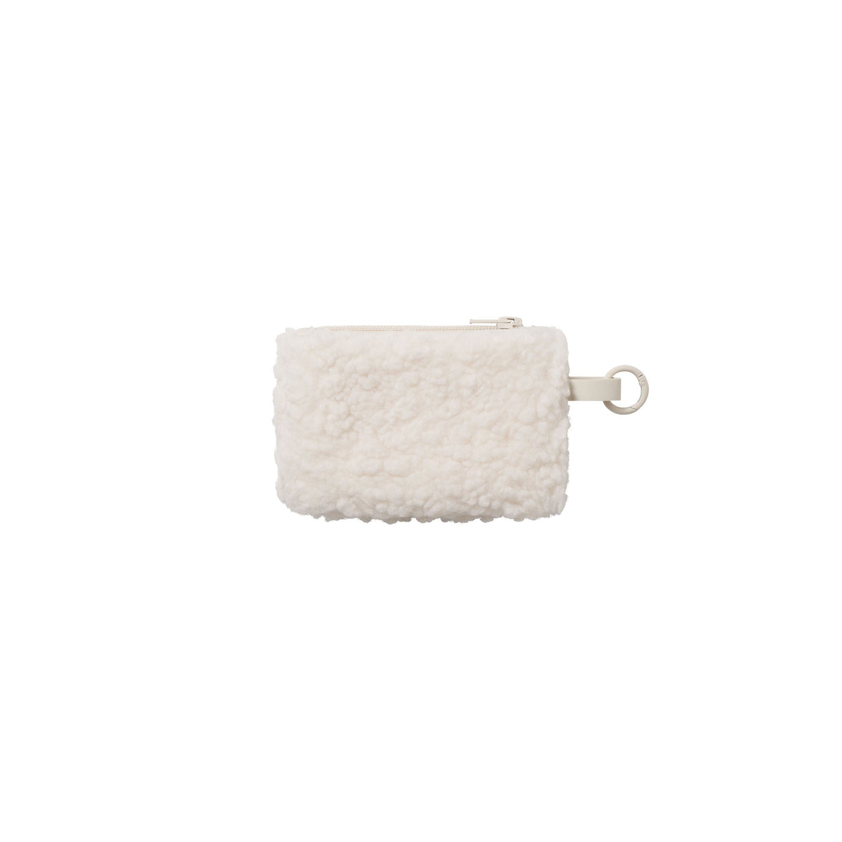 FAUX SHEARLING SMALL POUCH KEYCHAIN | IVORY