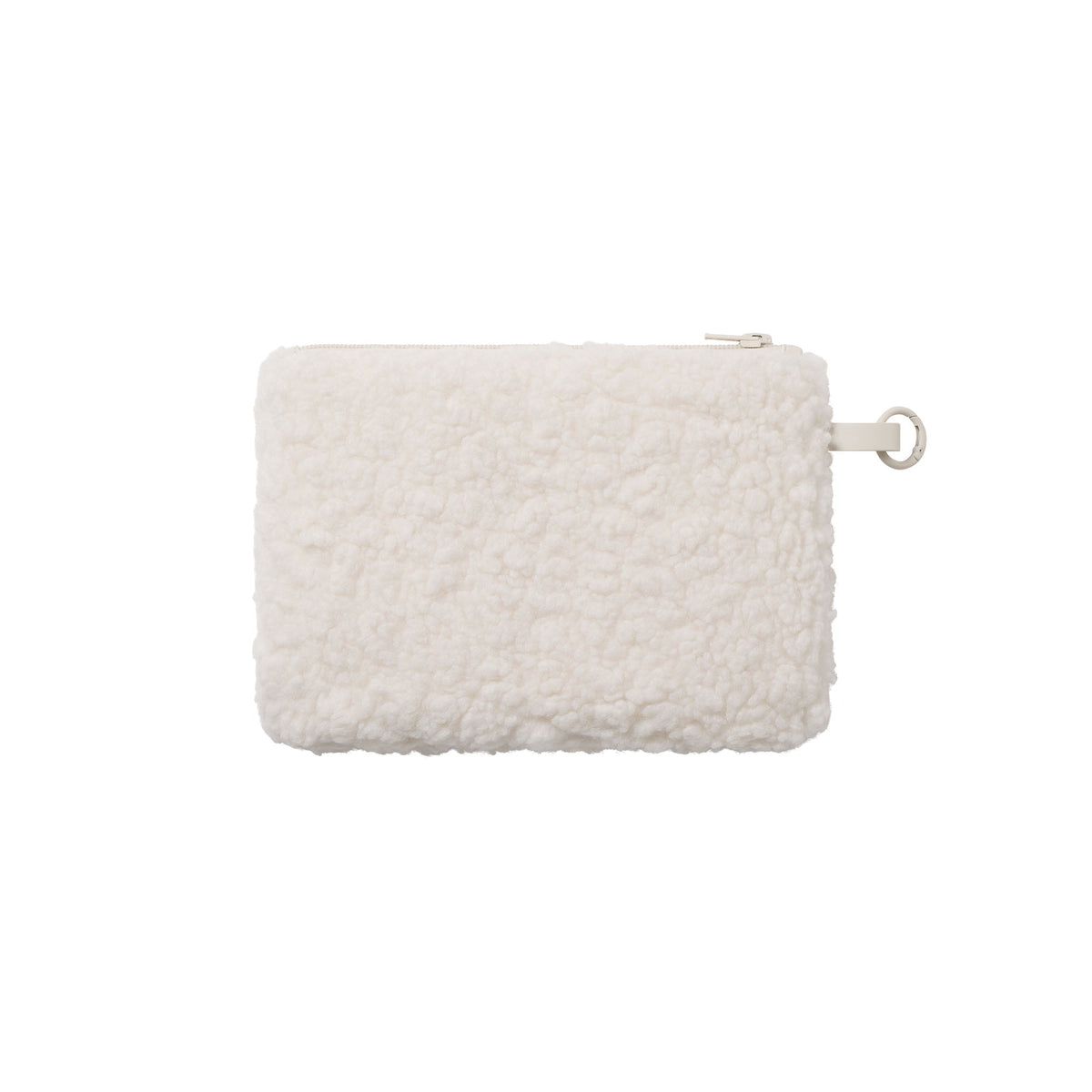 FAUX SHEARLING MEDIUM POUCH KEYCHAIN | IVORY