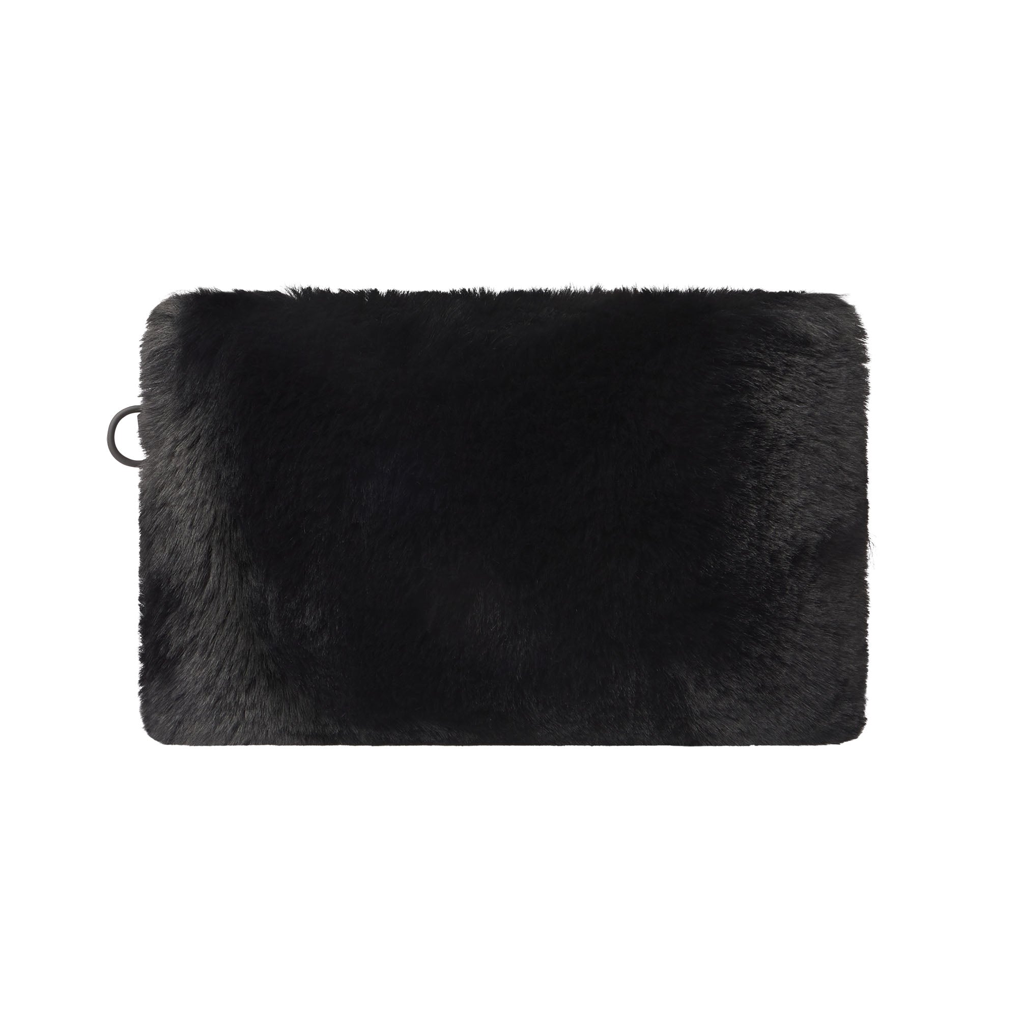 FAUX FUR MEDIUM POUCH KEYCHAIN | ONYX