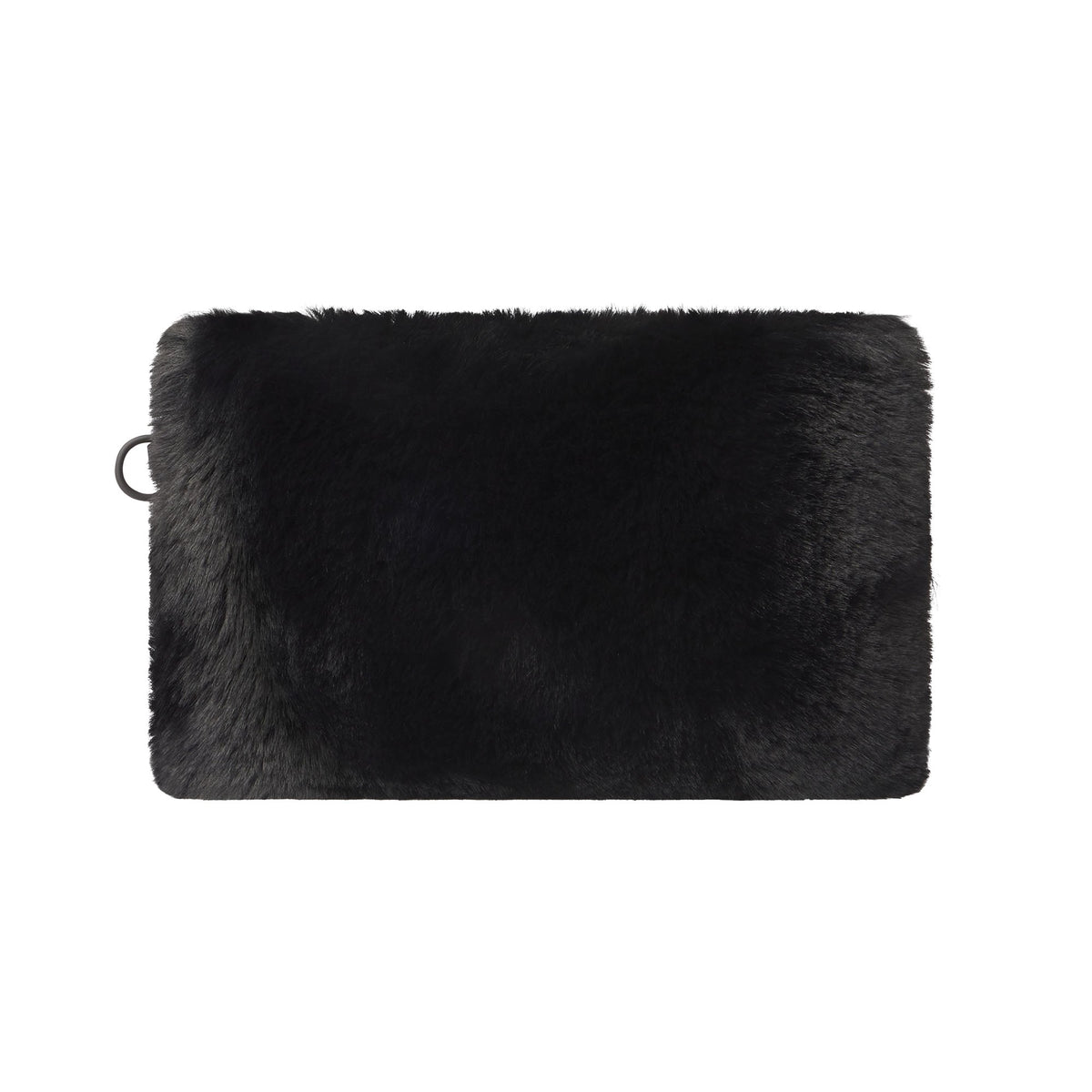FAUX FUR MEDIUM POUCH KEYCHAIN | ONYX