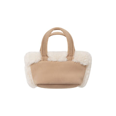 FAUX SHEARLING MICRO TOTE KEYCHAIN | CLAY SHERPA