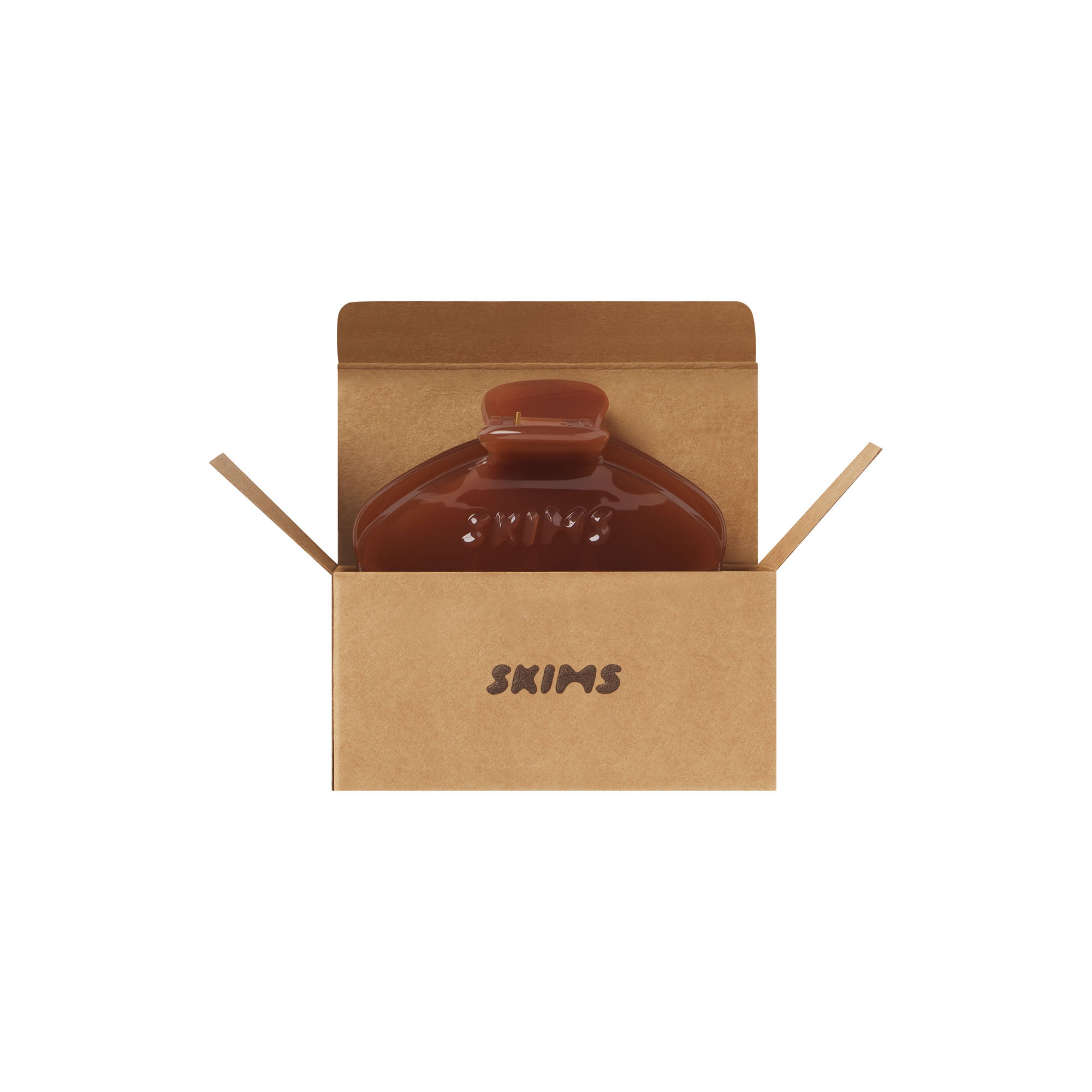 GETTING READY ACCESSORIES EMBOSSED LOGO MINI CLAW CLIP | ALMOND