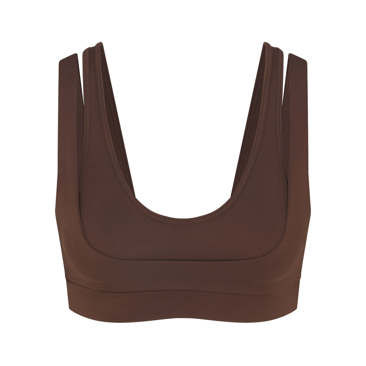 NikeSKIMS MATTE DOUBLE STRAP SCOOP BRA | DARK SEPIA