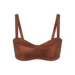 NikeSKIMS SATIN SHINE PANELED PICOT BRA | CAROB BROWN