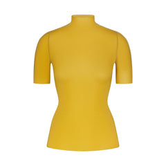 NikeSKIMS WEIGHTLESS LAYERS MOCK NECK SHORT SLEEVE T-SHIRT | CITRINE