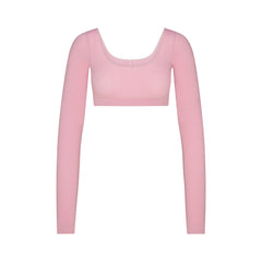 WOOL RIB LONG SLEEVE CROPPED TOP | HALITE