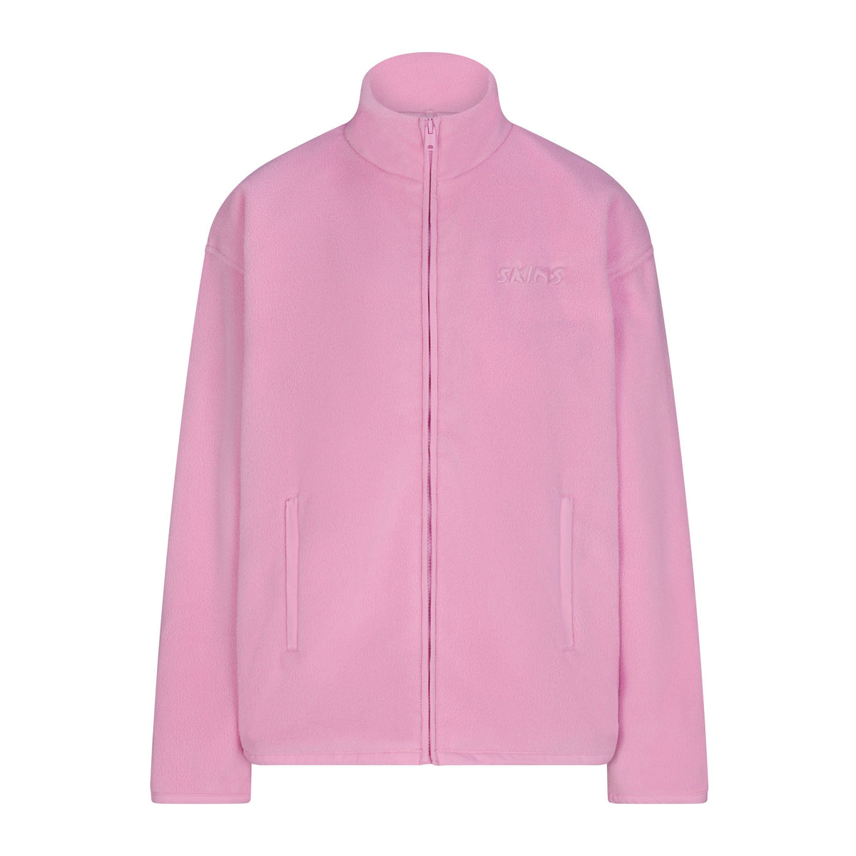 OUTDOOR FLEECE MOCK NECK ZIP UP JACKET | BUBBLE GUM